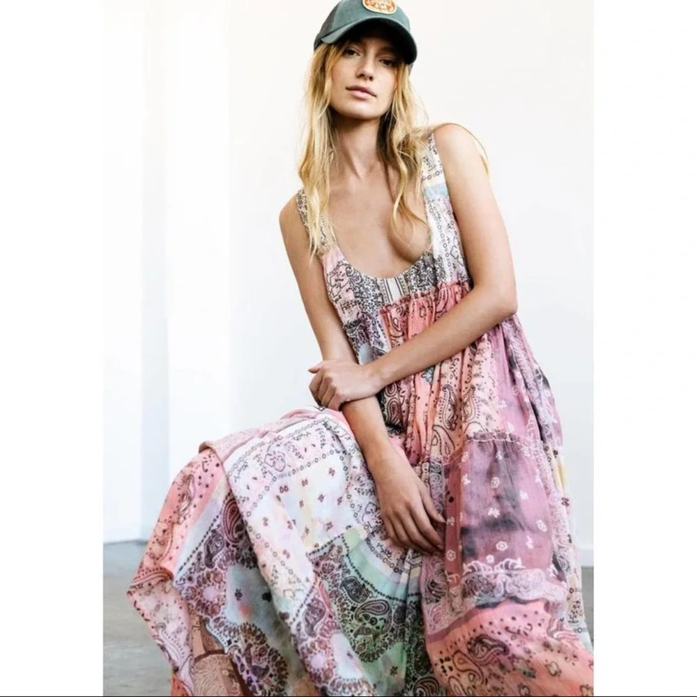NEW Free People Bandana Rama Maxi Dress - Picture 1 of 16